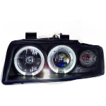 Paire Phares avant Angel Eyes Audi A4 8E 2000 a 2004 Noir