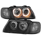 Paire de feux phares Audi A3 8L de 1996 a 2000 angel eyes noir