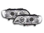 Paire de feux phares Angel Eyes BMW X5 E53 92-02 chrome