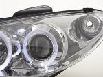 Paire de feux phares Angel Eyes Peugeot 206 S16 02-05 Chrome