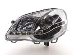 Paire de feux phares Daylight Led VW Polo 9N3 de 05-09 Chrome