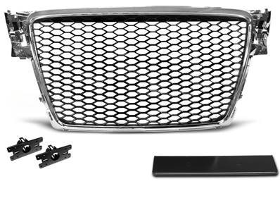 Calandre pour Audi A4 /S4 B8 de 2008 a 2011 look Sport chrome et noir