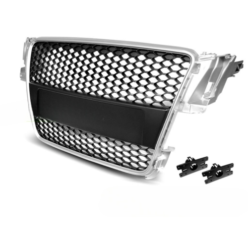 Calandre pour Audi A5 de 2007 a 2011 look Sport argent noir