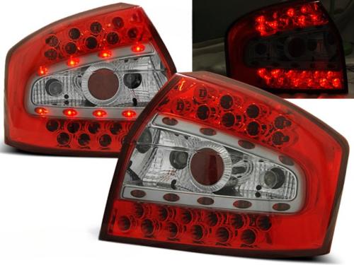 Paire de feux arriere Audi A4 B6/8E berline de 10/2000 a 10/2004 LED rouge chrome