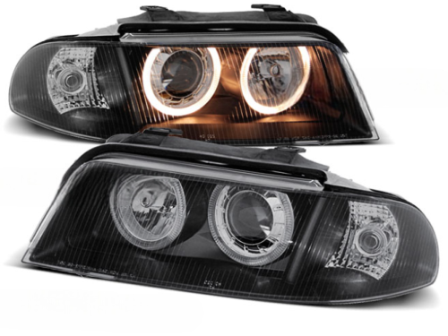 Paire de feux phares Audi A4 B5 de 1999 a 2000 angel eyes noir