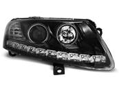 Paire de feux phares Audi A6 C6 04-08 Daylight Angel eyes led noir