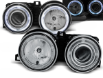 Paire de feux phares BMW serie 3 E30 de 1982 a 1994 angel eyes chrome