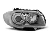 Paire de feux phares BMW serie 1 E87 / E81 de 2004 a 2011 angel eyes chrome