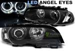 Paire de phares BMW serie 3 E46 Coupe Cabrio 99-03 angel eyes led noir