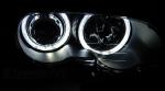 Paire de phares BMW serie 3 E46 Coupe Cabrio 99-03 angel eyes led noir