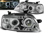 Paire de feux phares Chevrolet Aveo 03-06 angel eyes chrome