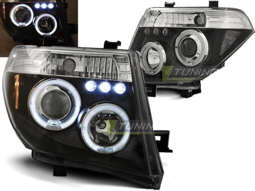 Paire de feux phares Nissan Pathfinder 05-10 angel eyes noir