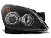 Paire de feux phares Opel Astra H 04-09 angel eyes noir