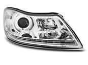 Paire de feux phares Skoda Octavia 09-12 Daylight led chrome