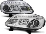 Paire de feux phares VW Touran 03-06 Daylight led chrome