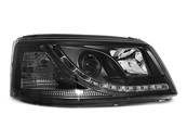 Paire de feux phares VW T5 03-09 Daylight DRL led noir