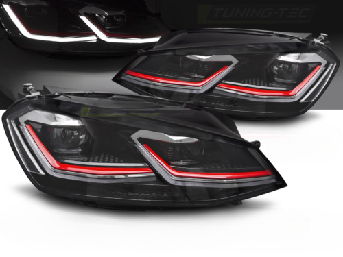 Paire de feux phares VW Golf 7 12-17 FULL LED DRL Dyn Rouge