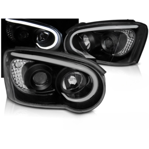 Paire feux phares Subaru Impreza 2003 a 2005 Tubelight Led Noir