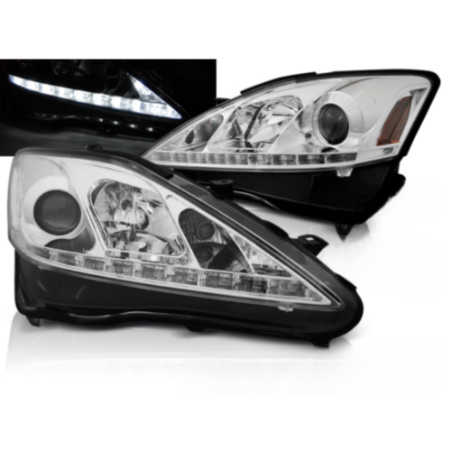 Paire de feux phares Lexus IS de 2006 a 2013 Daylight DRL led chrome