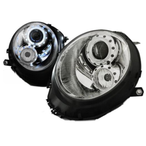 Paire de feux phares Mini Cooper 06-14 angel eyes chrome
