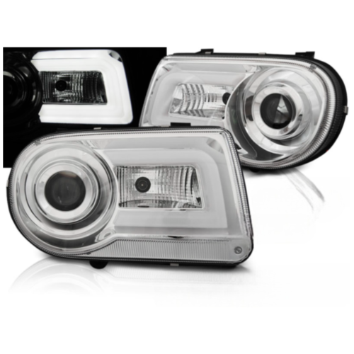 Paire de feux phares Chrysler 300C de 2005 a 2010 Daylight LTI chrome