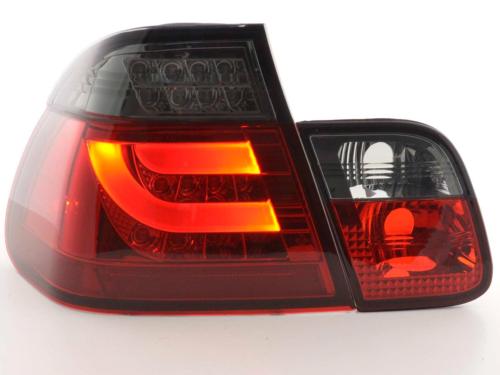 Paire feux arrière BMW Serie 3 E46 Berline 2002 a 2005 Rouge Fume Led