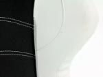 Paire de siege baquet Vancouver Simili Tissu Noir Blanc Inclinable Rabattable