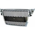 Grille Calandre ABS Audi A4 B8 2007-2011 Noir / Contour Chrome