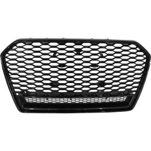 Grille Calandre en ABS Audi A6 C7 2015 a 2018 Look RS Noir PDC