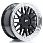 Jante JR Wheels JR23 17x7,5 ET20-40- 4 Trous sur mesure - Gloss Black w/ Machined Lip