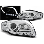 Paire de feux phares Audi A4 B7 de 2004 a 2008 Tube Light LTI DRL Led chrome