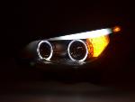 Paire de feux phares Xenon Angel Eyes Led BMW Serie 5 E60/E61 de 03 a 04 Noir