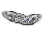 Paire de feux phares Angel Eyes Peugeot 206 S16 02-05 Chrome