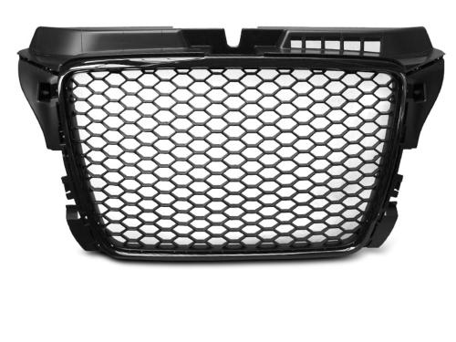 Calandre Avant pour Audi A3 de 2008 a 2012 Look Sport Noir Brillant
