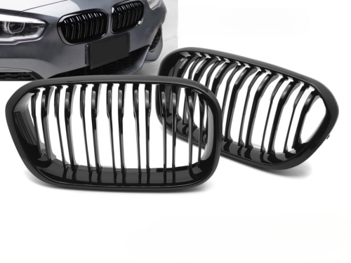 Grille calandre BMW serie 1 F20 F21 LCI de 2015 a 2018 noir brillant Double Barres