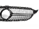 Grille calandre Mercedes classe C W205 18-21 Look Diamant Noir Chrome
