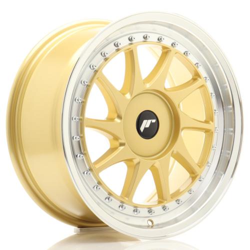 Jante JR Wheels JR26 17x8 ET20-35 - Trous sur mesures - Gold Machined lip