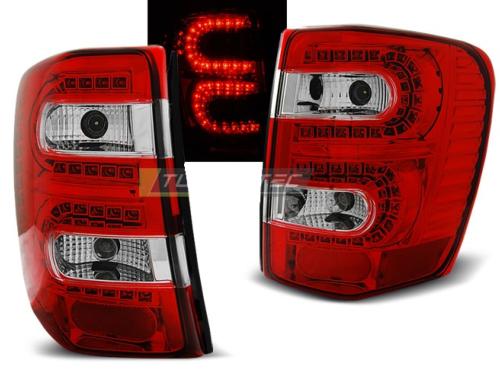 Paire feux arriere Jeep Grand Cherokee 99-05 LED rouge blanc