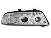 Paire de feux phares Audi A4 B5 de 1999 a 2000 angel eyes chrome