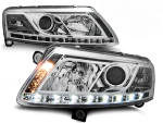 Paire de feux phares Audi A6 4F de 2004 a 2008 Daylight DRL led chrome
