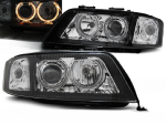 Paire de feux phares Audi A6 C5 de 1999 a 2001 angel eyes xenon noir