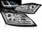 Paire de feux phares Audi TT 8J de 2006 a 2010 Daylight led chrome Xenon Seq
