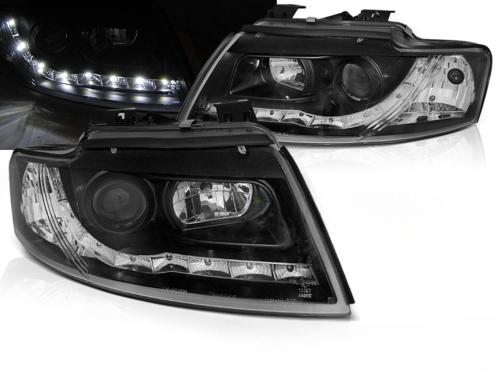 Paire de feux phares Audi A4 cabriolet de 2002 a 2006 Daylight led noir