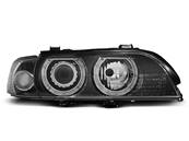 Paire de feux phares BMW serie 5 E39 de 1995 a 2000 xenon angel eyes noir