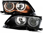 Paire de phares BMW serie 3 E46 Berline de 2001 a 2005 angel eyes noir