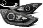 Paire de feux phares Hyundai Elantra 10-15 Angel Eyes LED noir