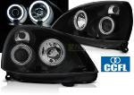 Paire de feux phares Renault Clio 2 01-05 angel eyes CCFL noir