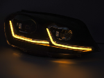 Paire de feux phares VW Golf 7 17-19 LED TRU DRL Dyn Noir Silver