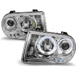 Paire de feux phares Chrysler 300C 05-10 angel eyes chrome