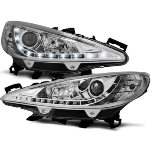 Paire de feux phares Peugeot 207 06-12 Daylight led chrome